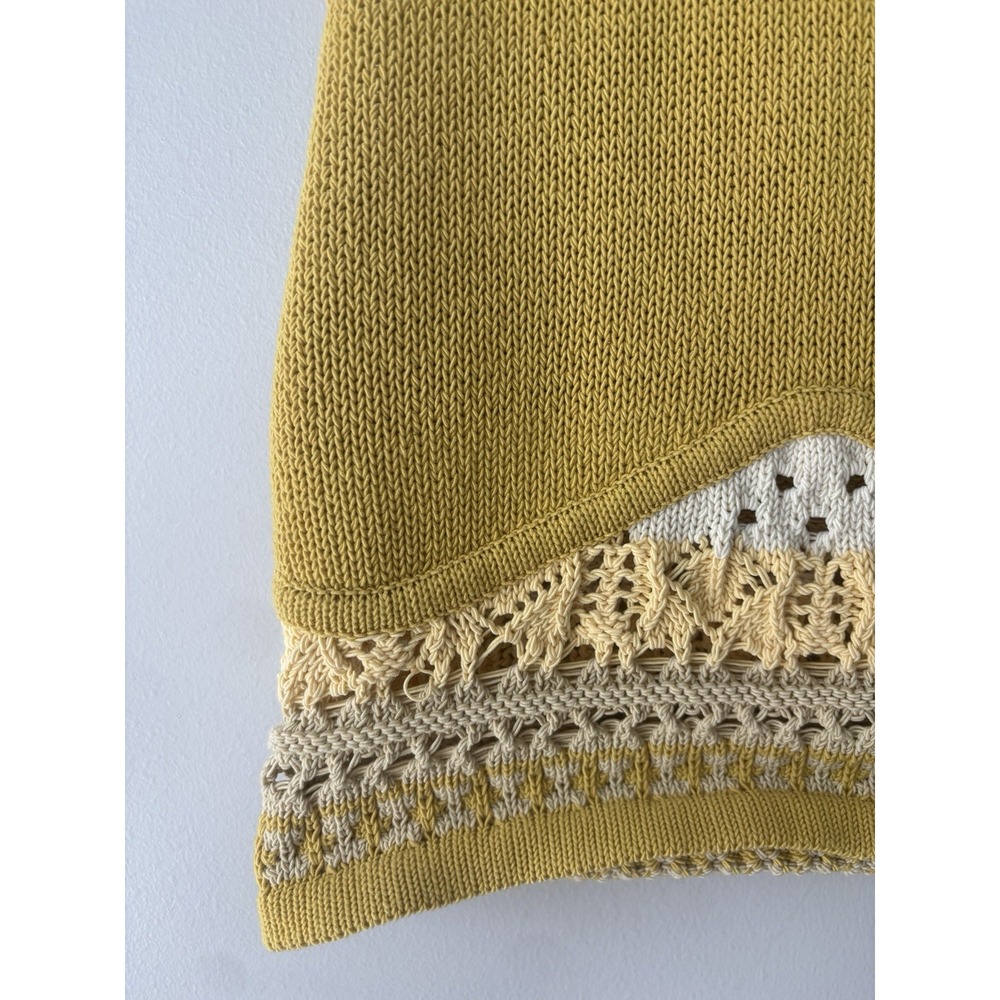 Jonathan Simkhai Clarita Macrame Yellow Knit Mock Neck Tank Top Sz Small Boho - Picture 3 of 7